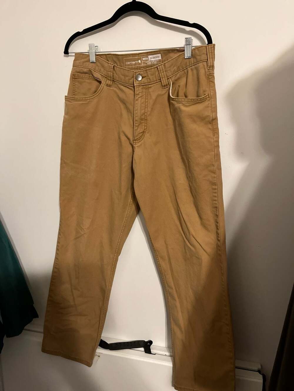 Carhartt Relaxed Fit Canvas Work Pants 34x30 Tan
